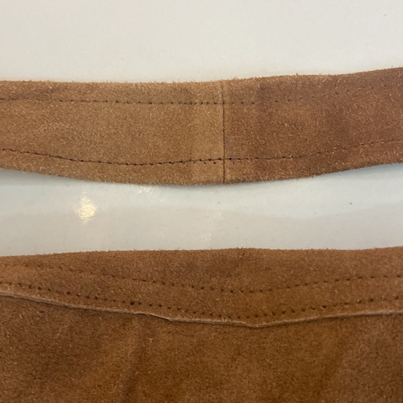 Vintage suede fringe native American hippie vibe boho bag brown shoulder strap - Picture 7 of 14